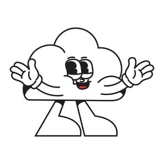 Happy cloud mascot character cartoon illustration