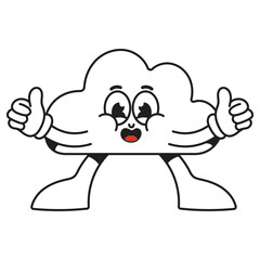 Top cloud mascot character cartoon icon illustration