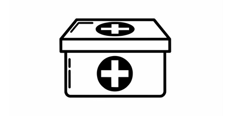 A vector illustration depicting a first aid kit, essential for emergency preparedness, emphasizing health and safety measures