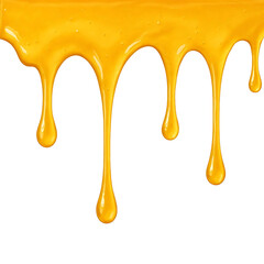 Golden Honey Dripping Sweet Texture on transparent Background