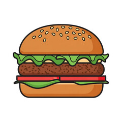 Delicious vegan burger image representing healthy plant-based eating options transparent background
