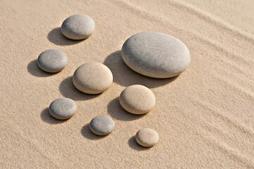 Obraz premium Smooth Pebbles on Sand