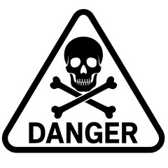 Danger Skull And Crossbones Warning Sign on transparent background