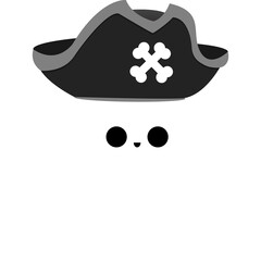 Simple Cute Cartoon Ghost Pirate Happy Halloween element Illustration flat style
