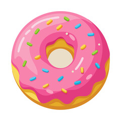 Donut with Sprinkles &ndash; Sweet Dessert Illustration