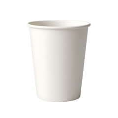 Blank paper cup isolated for logo placement on transparent background.