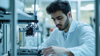 Young scientist analyzing experiment results
