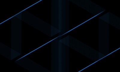Abstract Dark Geometric Background with Blue Lines