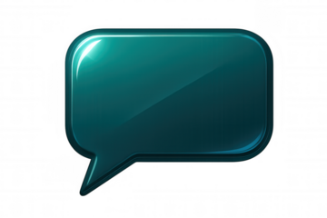 Glossy speech bubble featuring a transparent background, representing communication and dialogue in modern digital interactions