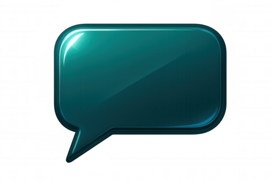 Glossy speech bubble featuring a transparent background, representing communication and dialogue in modern digital interactions