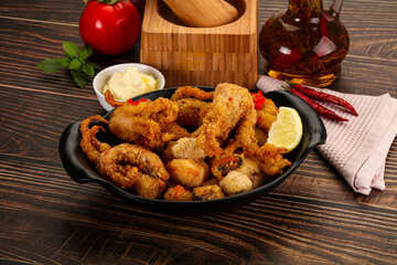 Fritto misto - deep fried seafood mix