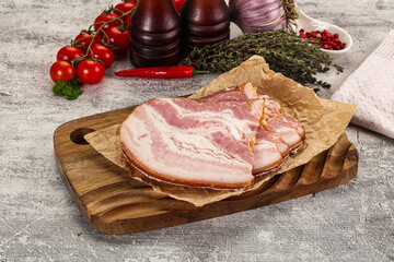 Smoked pork belly slices snack