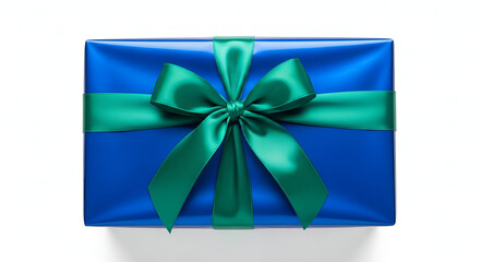 blue gift box with ribbon
