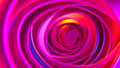 Vibrant Pink And Red Swirling Concentric Rings
