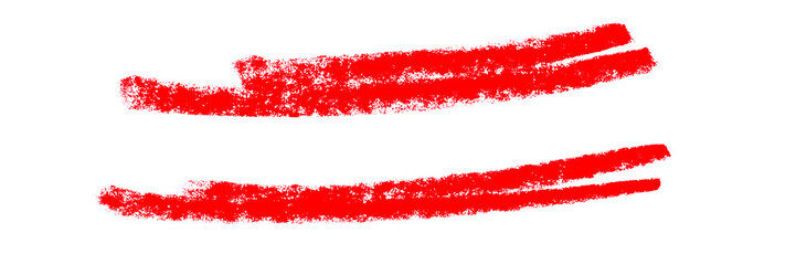 2 gemalte Streifen zum Unterstreichen mit roter Farbe