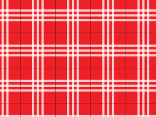 Obraz premium Red Plaid Checkered Gingham Seamless Pattern 