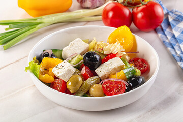 Greek salad with feta cheese