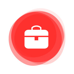 Roter runder Button zeigt Aktentasche oder Jobs