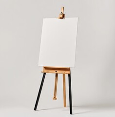 Empty easel, light wood, black legs