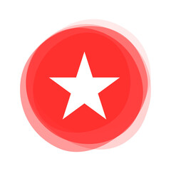 Roter runder Button zeigt Stern Bewertung, Auszeichnung oder Favorit