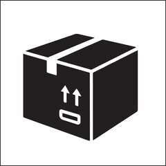 Box silhouette vector on white background