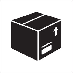 Folding Box silhouette vector on white background