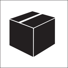 Box silhouette vector on white background