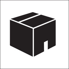 Box silhouette vector on white background