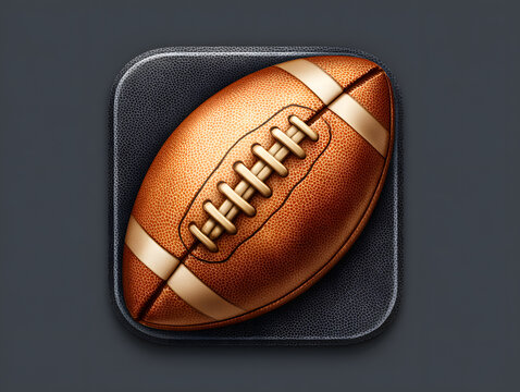 American football icon with textured leather and dark background