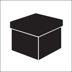 Square Box silhouette vector on white background