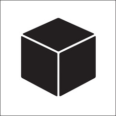 Box silhouette vector on white background