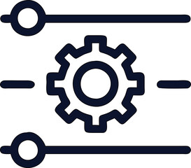 Vector tool icon showing a gear, perfect for digital settings and mechanical design interfaces.