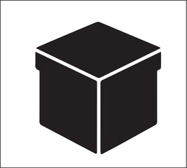 Hexgona Box silhouette vector on white background