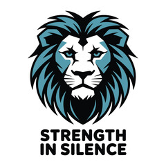 Stylized Lion Head with Text
