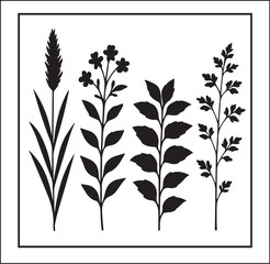 Plant Box silhouette vector on white background