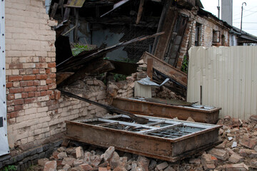 Old destroyed brick building
