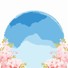 Naklejka premium 春の青空イラスト