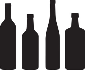 Bottles silhouette vector on white background