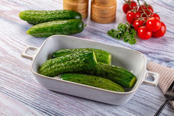 Homemade lightly salted cucumbers snack