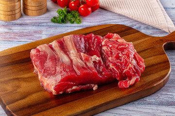 Raw beef cut uncooked fillet