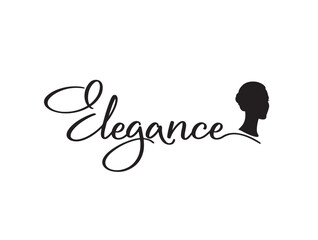 Elegance with girl outline front well look face in silhouette