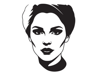 Girl face in silhouette.