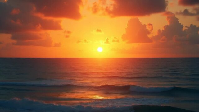 sun sunrise at ocean with paradise tropic seascape