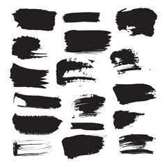 Free vector ink brush stroke collection white background