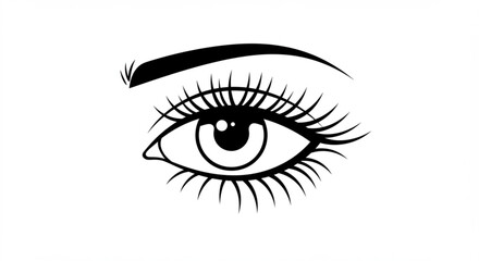 Fototapeta premium Detailed black and white eye illustration