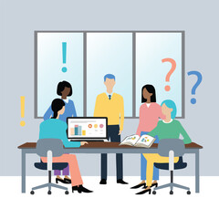 Office work vector illustration