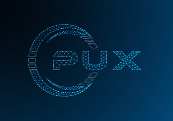 PUX low poly letter logo vector design. PUX lower poly logo design. Low poly logo.