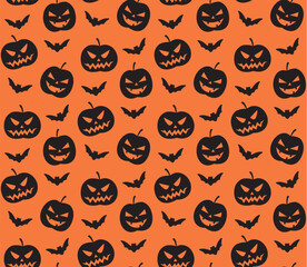 Halloween seamless pattern background. design for pillow, print, fashion, clothing, fabric, gift wrap. vector.