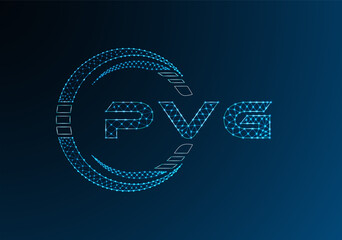 PVG low poly letter logo vector design. PVG lower poly logo design. Low poly logo.