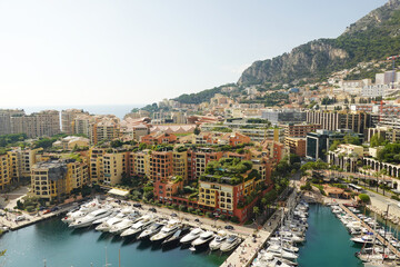 The marina and panorama of skyscrapers in Monaco